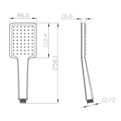 Лейка душевая Lemark LM8124BL 1 режим 9*26 см пластик черный