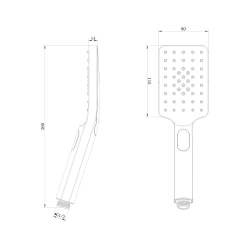 Лейка душевая Lemark LM8123BL 3 режима 8*26 см пластик черный