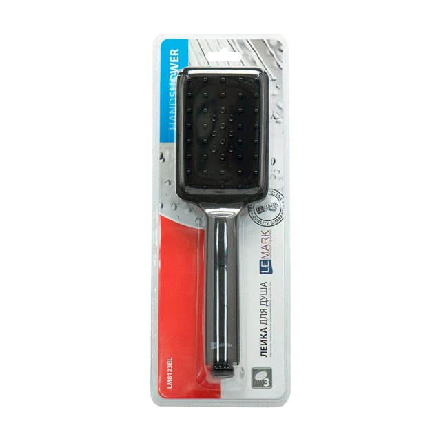 Лейка душевая Lemark LM8123BL 3 режима 8*26 см пластик черный Лейка душевая Lemark LM8123BL 3 режима 8*26 см пластик черный