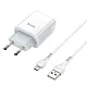Сетевое зарядное устройство Hoco N2 USB с кабелем Lightning белый