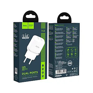 Сетевое зарядное устройство Hoco N4 2USB порта белый