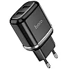 Сетевое зарядное устройство Hoco N4 2USB порта черный