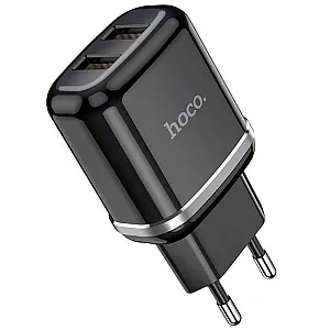 Сетевое зарядное устройство Hoco N4 2USB порта черный