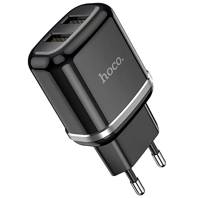 Сетевое зарядное устройство Hoco N4 2USB порта черный
