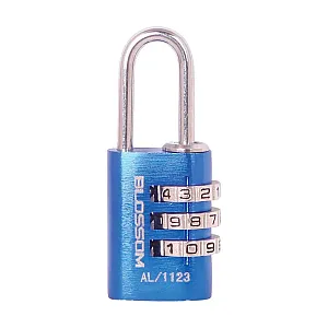 Замок навесной Blossom AL11 кодовый синий 20*3 мм