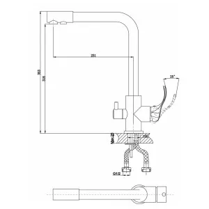 Смеситель для кухни A-five A5-0227 серия Iris D35 с краном для питьевой воды хром