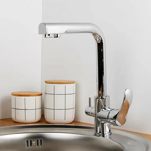 Смеситель для кухни A-five A5-0227 серия Iris D35 с краном для питьевой воды хром