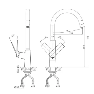 Смеситель для кухни A-five A5-1524 серия Lily D35 бронза