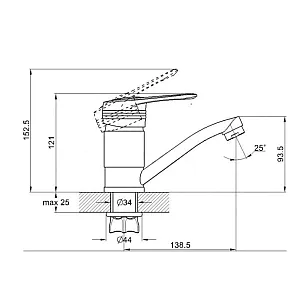 Смеситель для кухни Econoce EC0451 серия 450 D40-A