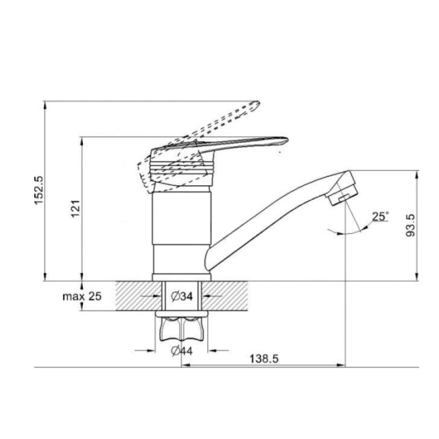 Смеситель для кухни Econoce серия 450 EC0451 D40-A Смеситель для кухни Econoce серия 450 EC0451 D40-A