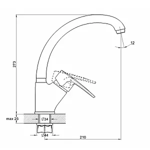 Смеситель для кухни Econoce EC0560 серия 560 D40-A