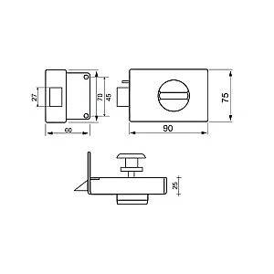 Замок накладной Basara 3Н-40 MWP белый