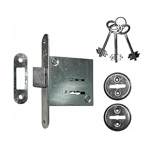 Замок врезной Vettore ЗВ 8-4 под сувальдный ключ хром