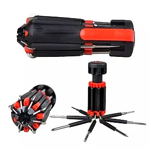 Набор отверток 8 в 1 с фонариком