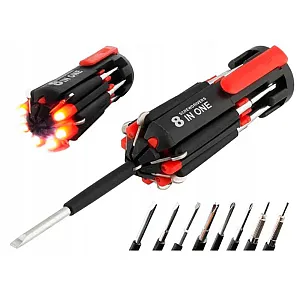 Набор отверток 8 в 1 с фонариком