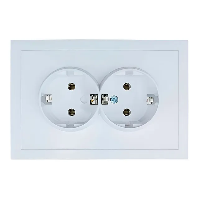 Розетка Lezard Zima 704-0200-127BQC 2 места безвинтовой зажим/клемма белая