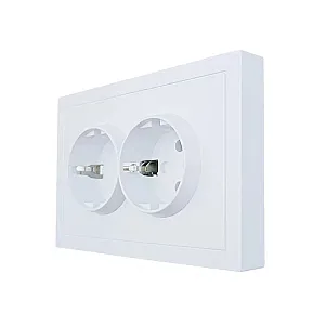 Розетка Lezard Zima 704-0200-127BQC 2 места безвинтовой зажим/клемма белая