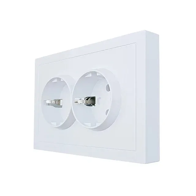 Розетка Lezard Zima 704-0200-127BQC 2 места безвинтовой зажим/клемма белая