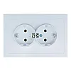 Розетка Lezard Zima 704-0200-128BQC 2 места безвинтовой без заземления ПБТ белая