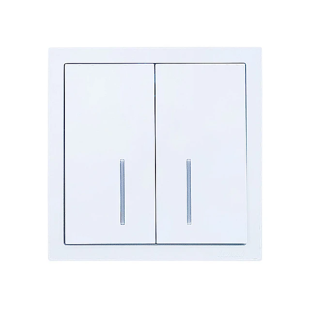 Выключатель Lezard Zima 704-0288-112QC 2 клавиши с подсветкой безвинтовой зажим/клемма белый Выключатель Lezard Zima 704-0288-112QC 2 клавиши с подсветкой безвинтовой зажим/клемма белый