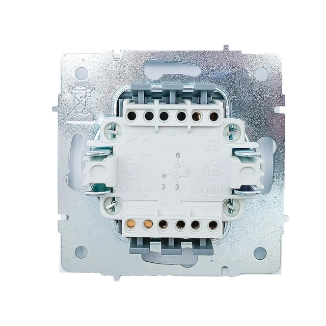 Выключатель проходной Lezard Zima 704-0288-114QC с подсветкой безвинтовой зажим/клемма белый Выключатель проходной Lezard Zima 704-0288-114QC с подсветкой безвинтовой зажим/клемма белый