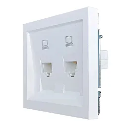 Розетка компьютерная Lezard Zima 704-0288-141 2 гнезда белый