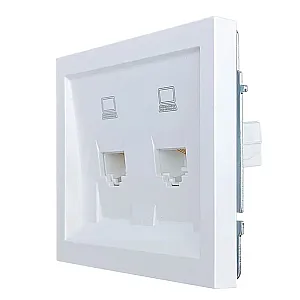 Розетка компьютерная Lezard Zima 704-0288-141 2 гнезда белый