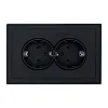 Розетка Lezard Zima 704-4200-128BQC 2 места безвинтовой без заземления ПБТ черный бархат