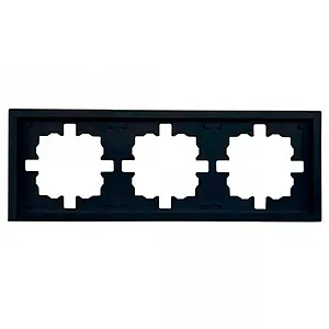 Рамка Lezard Zima 704-4200-148 3 поста горизонтальная черный бархат