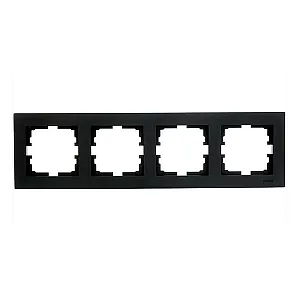 Рамка Lezard Vesna 742-4200-149 4 поста горизонтальная черный бархат