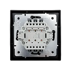 Выключатель Lezard Zima 704-4288-101QC 2 клавиши безвинтовой зажим/клемма черный бархат