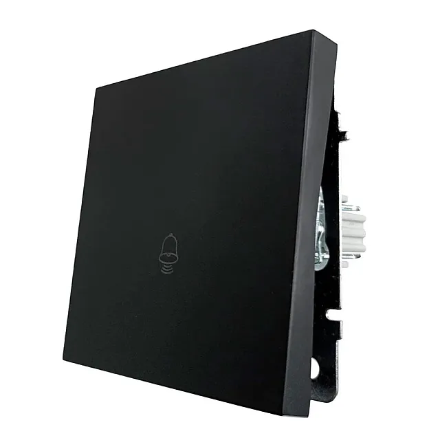 Кнопка звонка Lezard Zima 704-4288-103QC безвинтовой зажим/клемма черный бархат