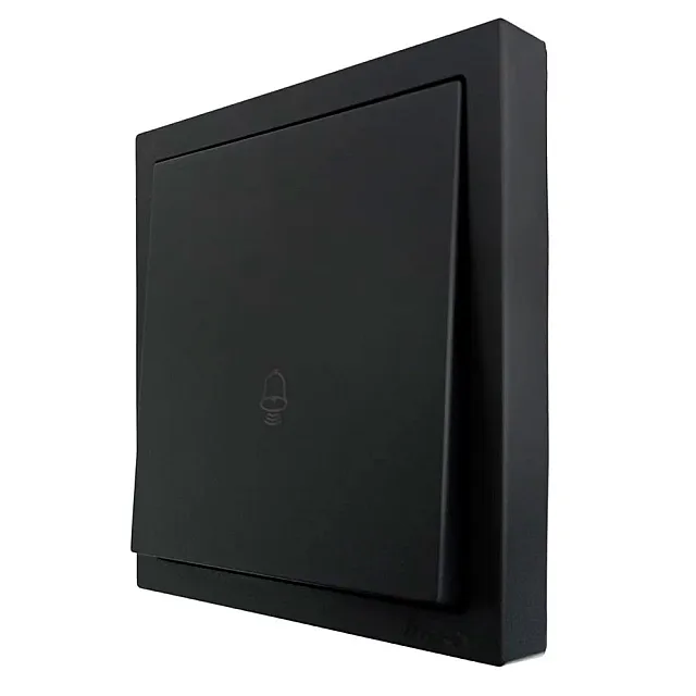 Кнопка звонка Lezard Zima 704-4288-103QC безвинтовой зажим/клемма черный бархат