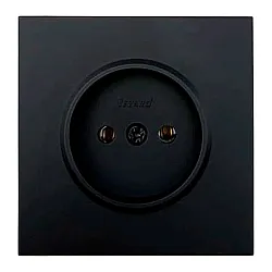 Розетка Lezard Zima 704-4288-121BQC 1 место безвинтовой зажим/клемма без заземления ПБТ черный бархат