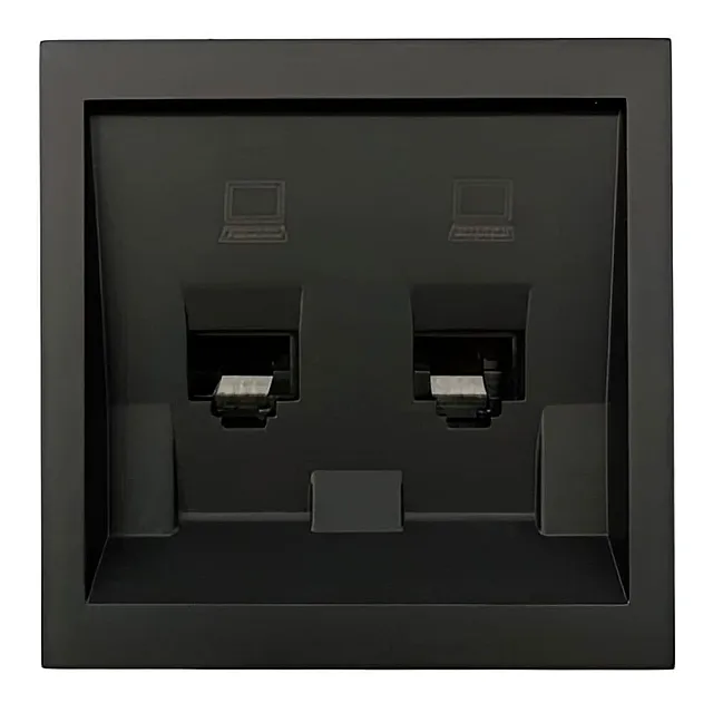 Розетка компьютерная Lezard Zima 704-4288-141 2 места черный бархат