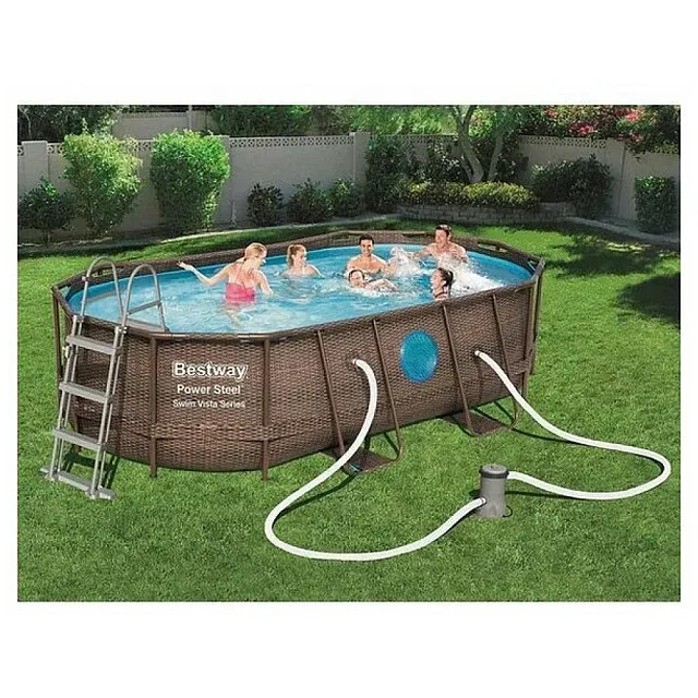 Бассейн каркасный Bestway 56714 Power Steel Камень 427*250*100 см