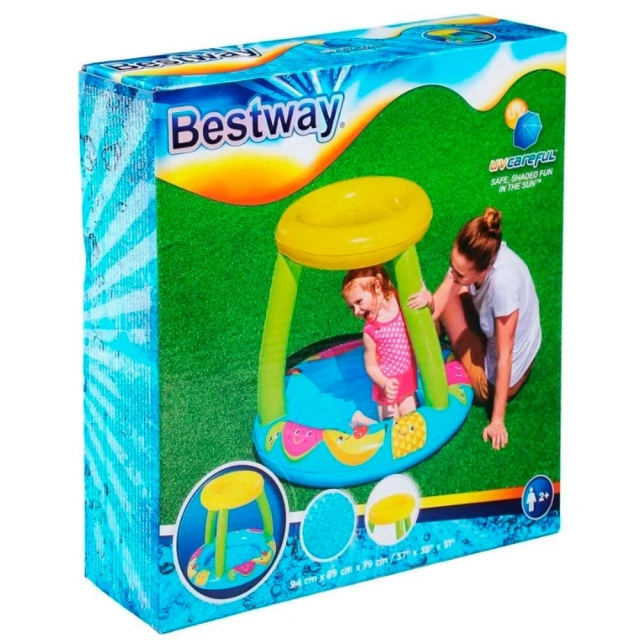 Бассейн надувной Bestway 52331 Фрукты детский с навесом 94*89 см Бассейн надувной Bestway 52331 Фрукты детский с навесом 94*89 см