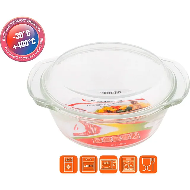 Кастрюля Perfecto Linea 11-100010 из жаропрочного стекла с крышкой 1 л