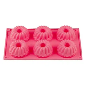 Форма для выпечки Perfecto Linea Fruit Dove 20-003729 силиконовая прямоугольная на 6 кексов 28.5*17.5*4 см