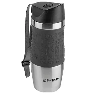 Термокружка Perfecto Linea Black 27-124801 с ремешком нержавеющая сталь 380 мл