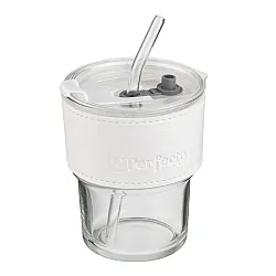 Стакан Perfecto Linea Clear 31-400301 стеклянный с трубочкой и кожаным кейсом 400 мл