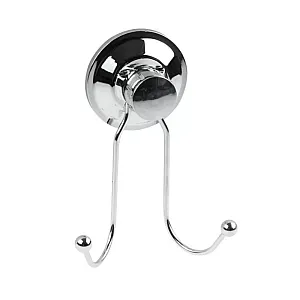 Крючок двойной Perfecto Linea Fix Lock 35-344720 настенный на вакуумной присоске хром