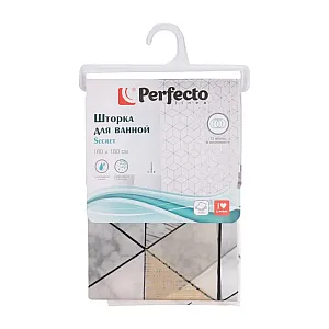Шторка для ванной Perfecto linea Secret 36-118002 180*180 см мраморный узор