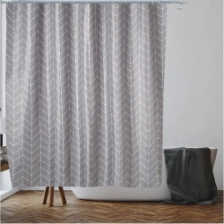 Шторка для ванной Perfecto Linea Harmony 36-118014 180*180 см геометрия серая