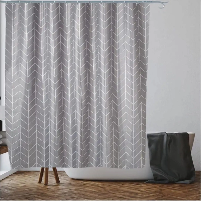 Шторка для ванной Perfecto Linea Harmony 36-118014 180*180 см геометрия серая