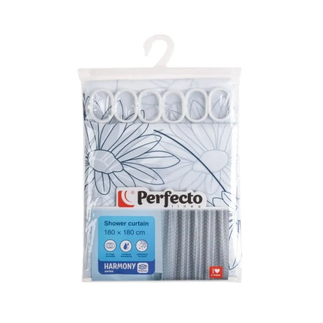 Шторка для ванной Perfecto Linea Harmony 36-118015 180*180 см цветы Шторка для ванной Perfecto Linea Harmony 36-118015 180*180 см цветы