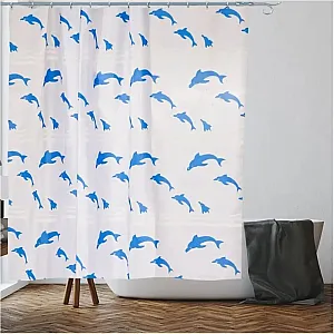 Шторка для ванной Perfecto Linea Harmony 36-118019 180*180 см дельфины