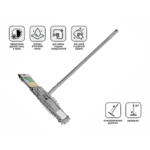 Швабра для пола Perfecto Linea Solid 43-492034 с насадкой из шенилла серая