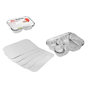 Форма для запекания Perfecto Linea 45-322175 с крышкой алюминиевая 5 шт