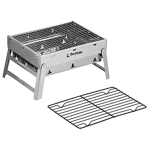 Мангал-барбекю Perfecto Linea 47-235272 складной с решеткой 35*27*20 см нержавеющая сталь